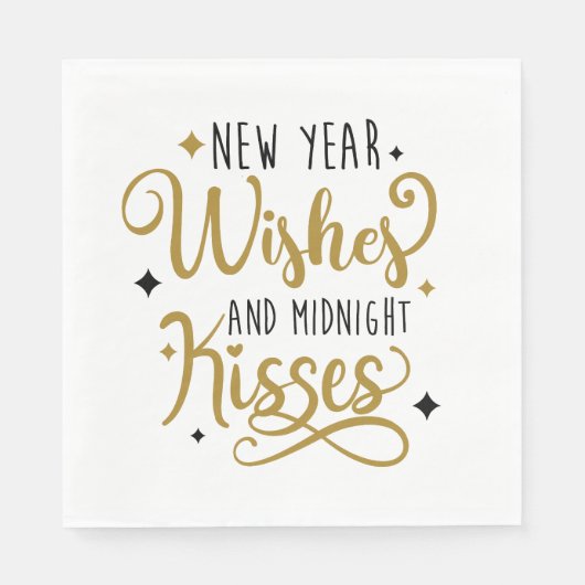 新年の願いと真夜中のキス スタンダードランチョンナプキン (正面)