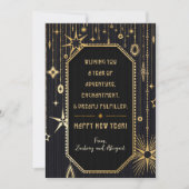 新年の願い黒い金ゴールド写真 シーズンカード (正面)