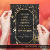 新年の願い黒い金ゴールド写真 シーズンカード