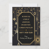 新年の願い黒い金ゴールド写真 シーズンカード (正面)