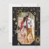 新年の願い黒番と金ゴールド写真 シーズンカード (裏面)