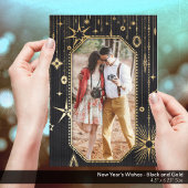 新年の願い黒番と金ゴールド写真 シーズンカード