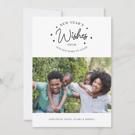 新年の願い、新しい自宅住所2写真 シーズンカード (正面)