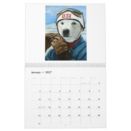 新年の飛行を取って下さい カレンダー (1月 2027)