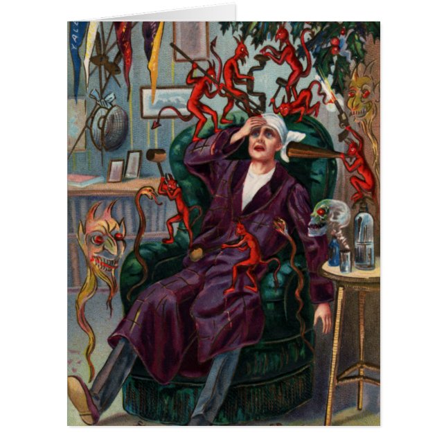 新年の鬼の大グリーティングカード (正面)