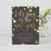新年の魅力的な新年のパーティーのリング 招待状 (スタンド正面)