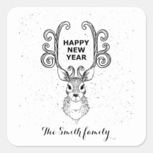 新年の魔法白黒トナカイ