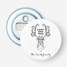 新年の魔法白黒トナカイ