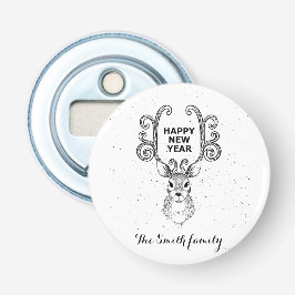 新年の魔法白黒トナカイ 栓抜き