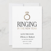 新年の鳴き声を写真で保存する 招待状 (正面)