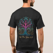 新年のTシャツ 2026 | 結晶のウィシングツリー Tシャツ (裏面)