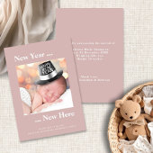 新年はこちらフォトピンク誕生のお知らせ 案内状