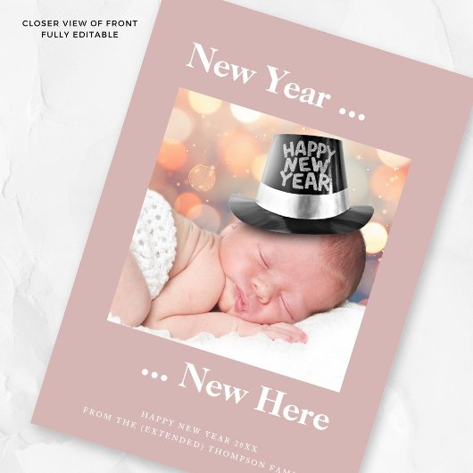 新年はこちらフォトピンク誕生のお知らせ 案内状