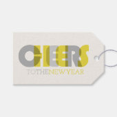 新年はっきりしたの休日への透明な応援 ギフトタグ (正面(横))