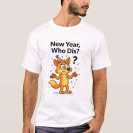新年は誰だ? – 困ったキツネのパーティーカートゥーン Tシャツ