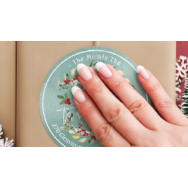 新年への応援メリークリスマスフローラアドレス ラウンドシール