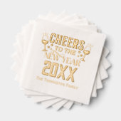 「新年への応援」家族・会社名 箔ナプキン (インサイチュ (積み重ね))