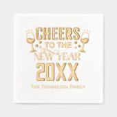 「新年への応援」家族・会社名 箔ナプキン (正面)