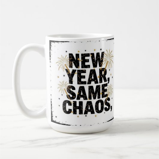 新年もまた混乱 コーヒーマグカップ (左)