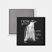 新年もバカ人生ペンギンジョーク マグネット (正面/裏面)