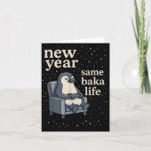 新年も相変わらずの馬鹿ライフ ペンギンジョーク ゲーミング ビデオ カード (正面)