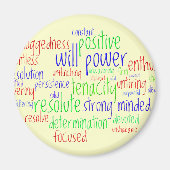 新年やる気を起こさせるの言葉と態度前向き マグネット (正面)