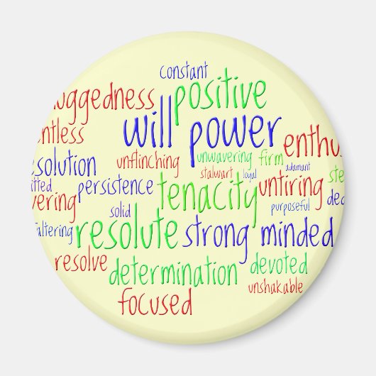 新年やる気を起こさせるの言葉と態度前向き マグネット (正面)