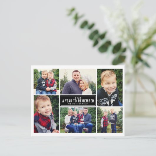 新年を思い出す1年フォトコラージュ シーズンポストカード (スタンド正面)