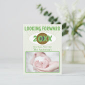 新年を楽しみに家族のお祝い緑 シーズンカード (スタンド正面)