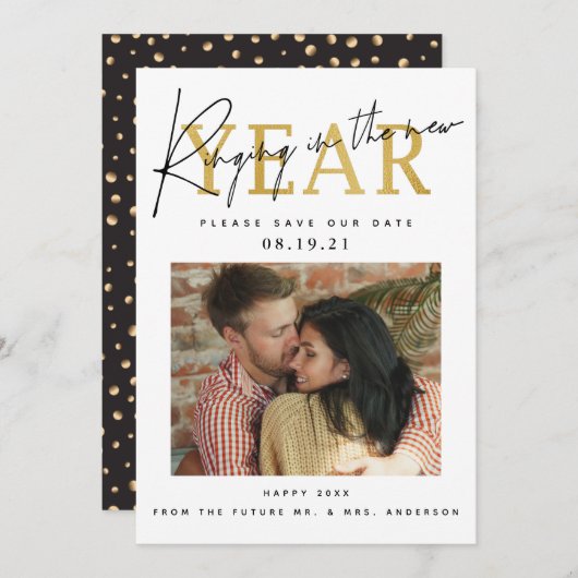 新年を祝う写真 セーブザデート (正面/裏面)