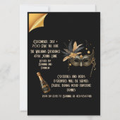 新年を祝おうグラマラスなブラックパーティー 招待状 (裏面)