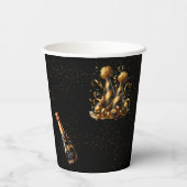 新年を祝おうグラマラスなブラックパーティー 紙コップ (裏面)