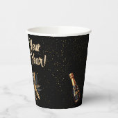 新年を祝おうグラマラスなブラックパーティー 紙コップ (左)