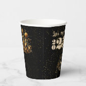 新年を祝おうグラマラスなブラックパーティー 紙コップ (右)
