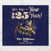 新年を祝おうグラマラスパーティーブルー ビールラベル (シングルラベル)