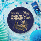 新年を祝おうグラマラスパーティーブルー ペーパープレート (パーティー)