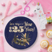 新年を祝おうグラマラスパーティーブルー ペーパープレート (パーティー)