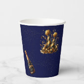 新年を祝おうグラマラスパーティーブルー 紙コップ (裏面)