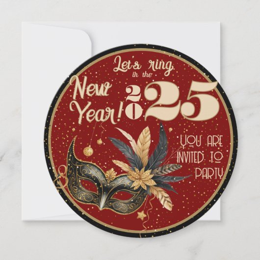 新年を祝おうパーティーグラマラス赤黒 (正面)