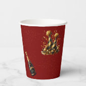 新年を祝おうパーティーグラマラス赤黒 紙コップ (裏面)