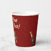 新年を祝おうパーティーグラマラス赤黒 紙コップ (左)