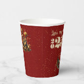 新年を祝おうパーティーグラマラス赤黒 紙コップ (右)