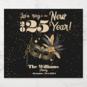 新年を祝おうパーティーグラマラス赤 スパークリングワインラベル (シングルラベル)