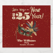 新年を祝おうパーティーグラマラス赤 スパークリングワインラベル (シングルラベル)