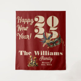 新年を祝おうパーティーグラマラス赤 タペストリー