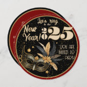 新年を祝おうパーティーグラマラス黒レッド (正面/裏面)