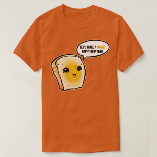 新年を祝って乾杯するパン Tシャツ (デザイン正面)