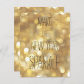 新年を輝かせる – 金ゴールドグラム新年 シーズンカード (正面/裏面)