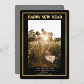 新年を迎えて嬉しい黒写真 シーズンカード (正面/裏面)