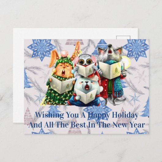 新年を迎えて楽しいクリスマスを迎えなさい ポストカード (正面/裏面)